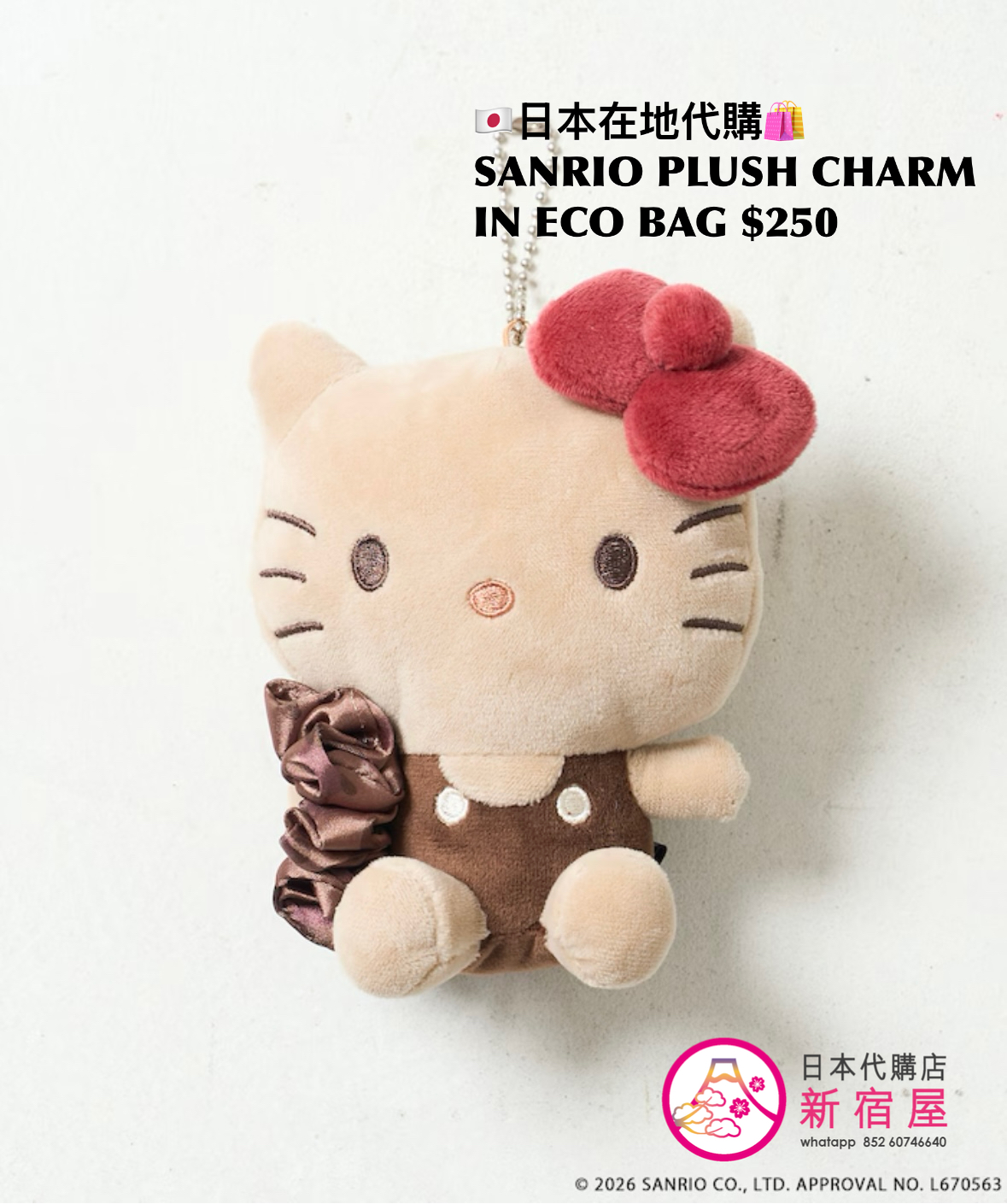 SANRIO PLUSH CHARM IN ECO BAG