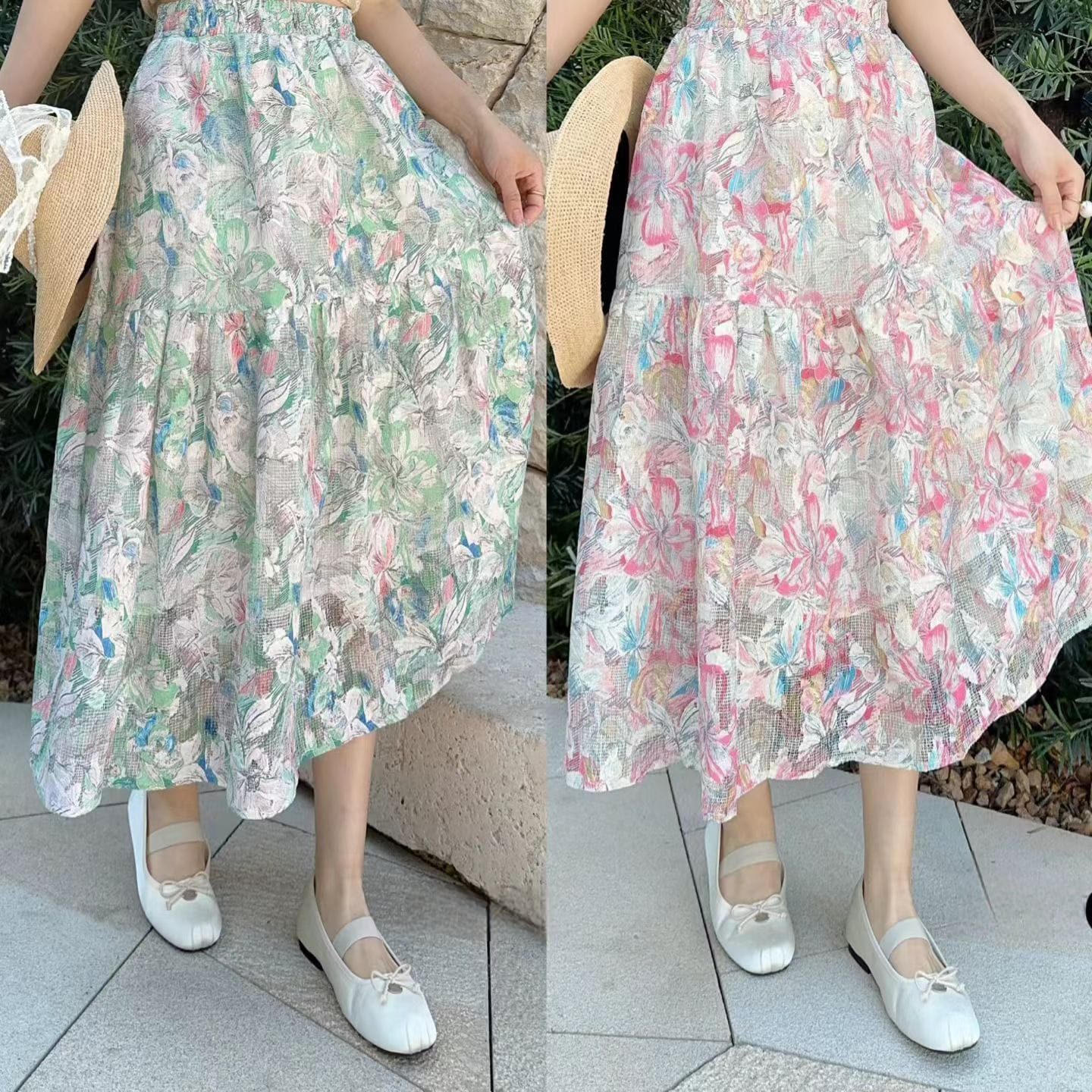 刺綉通花半截裙