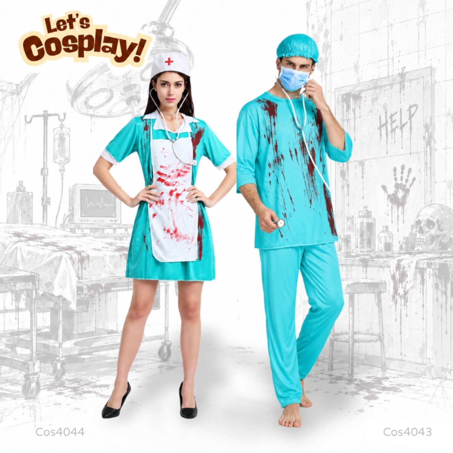 成人萬聖節恐怖醫生角色扮演服 Horror Doctor Costume M–XL｜Lets Cosplay COS4043