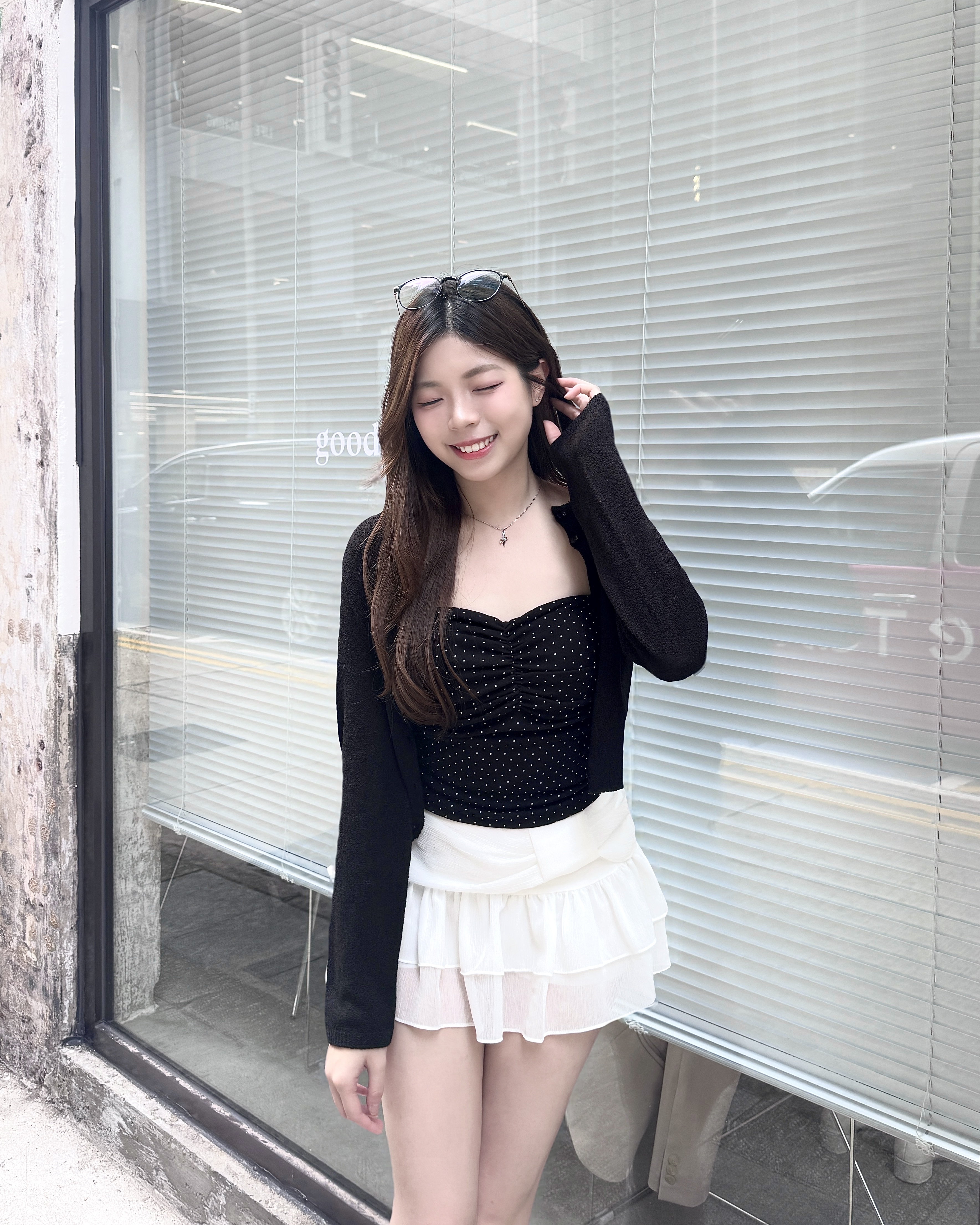 【 視覺效果放大！ATTENTION🕶️🔥 | 甜辣感配大熱波點元素～🖤心形領皺褶連PAD背心⋆˚ʚɞ】 Dot Dot Heart-neck Tube Bra Top(四色入)