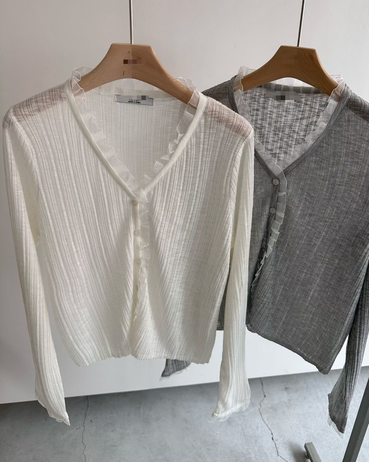 優雅荷葉邊針織Cardigan 