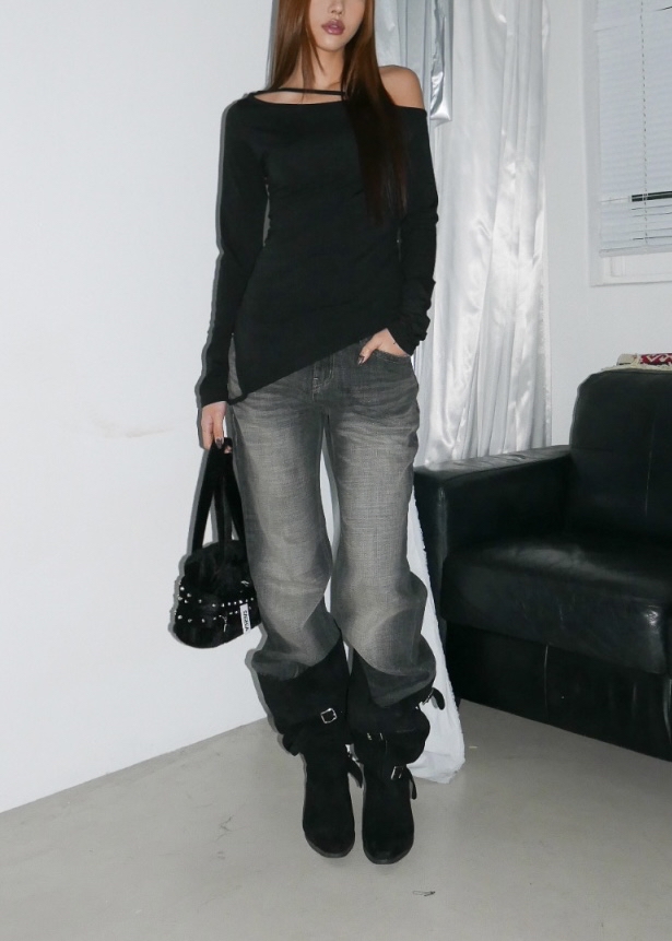 Asymmetric Cutout Off-Shoulder Top