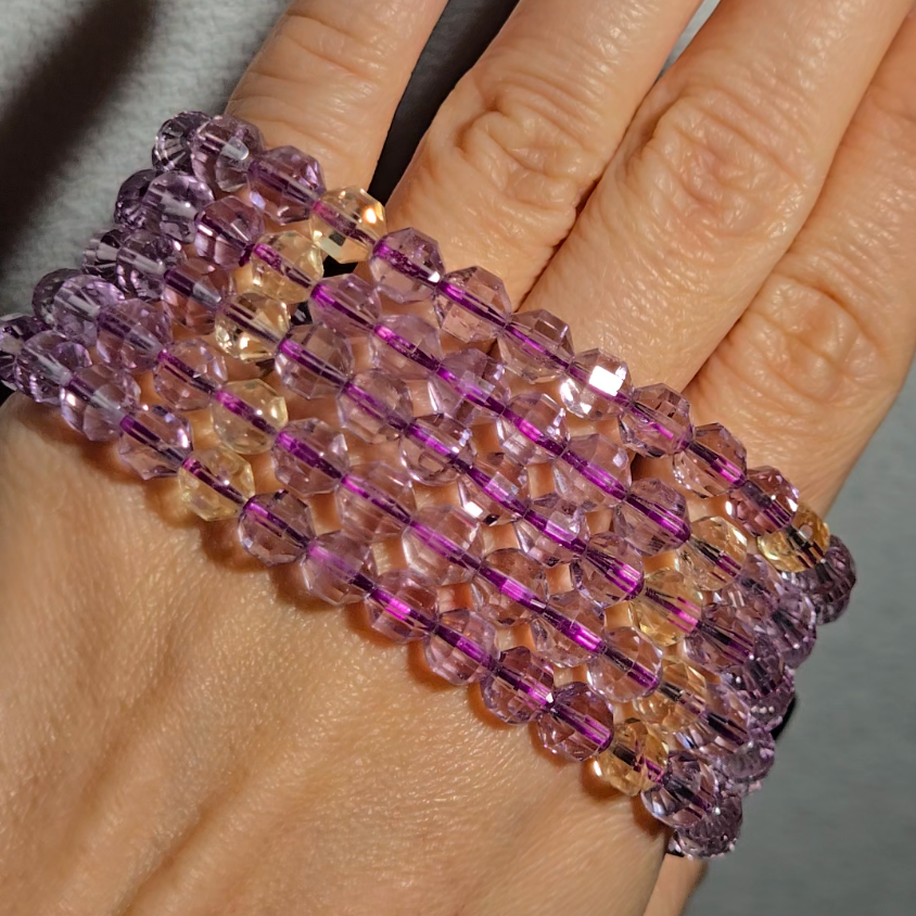 Faceted amethyst and citrine bracelets - JW66