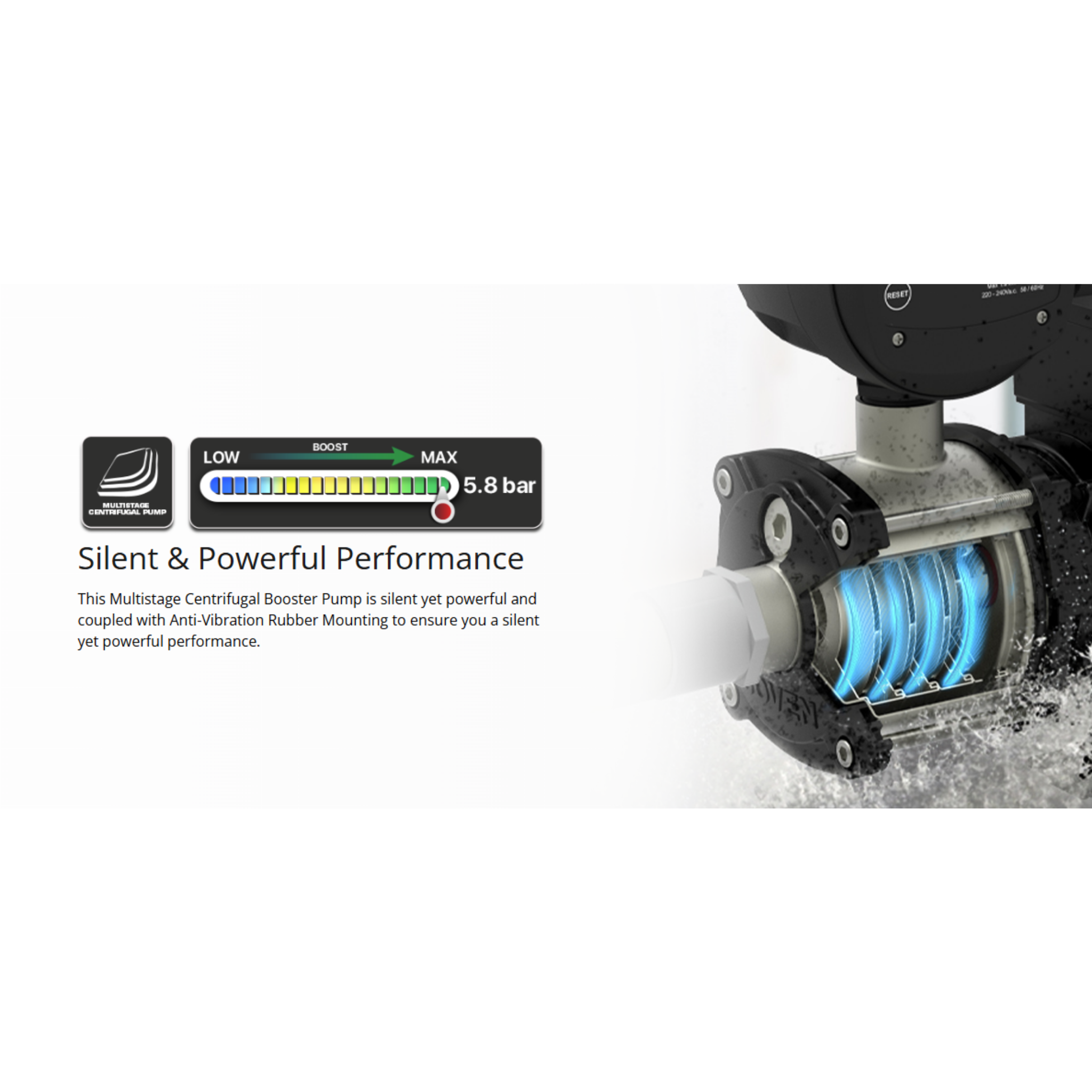 Joven Water Pump 1.75Hp Stainless Steel Automatic Water Pump (JHP 4-60)