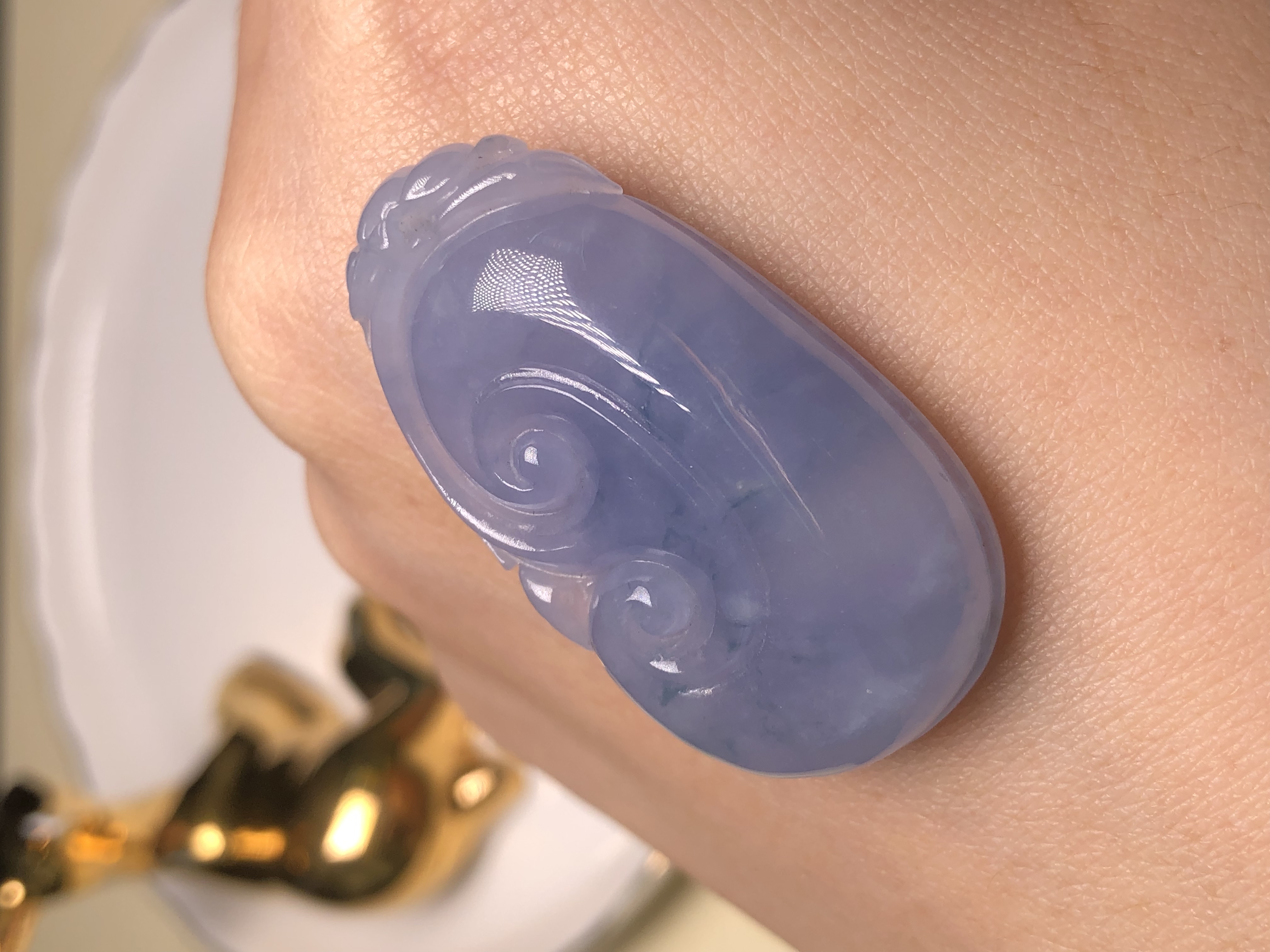 冰種茄紫飄花如意 B08352