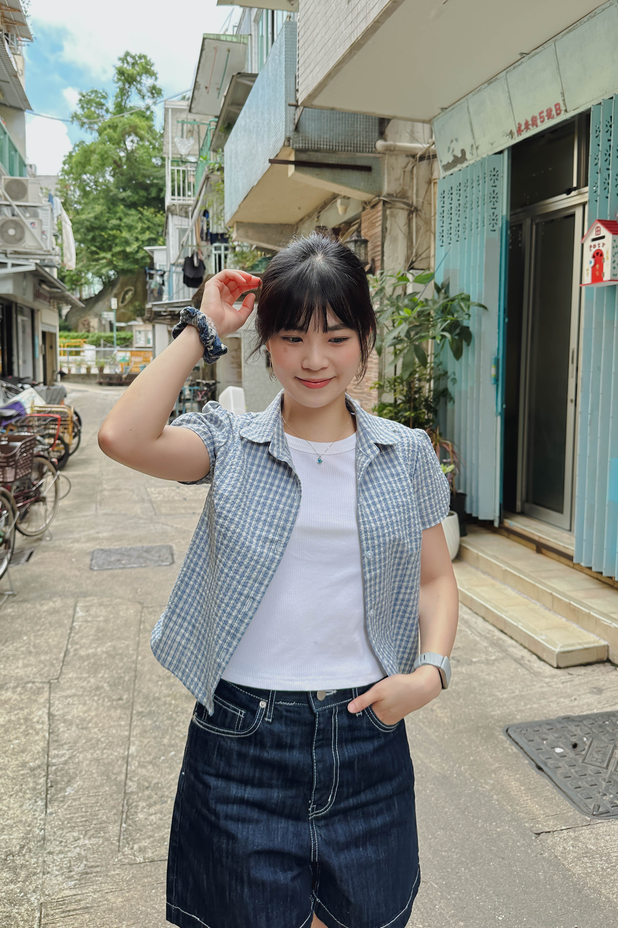 波子汽水格紋短襯衫 (兩色入)