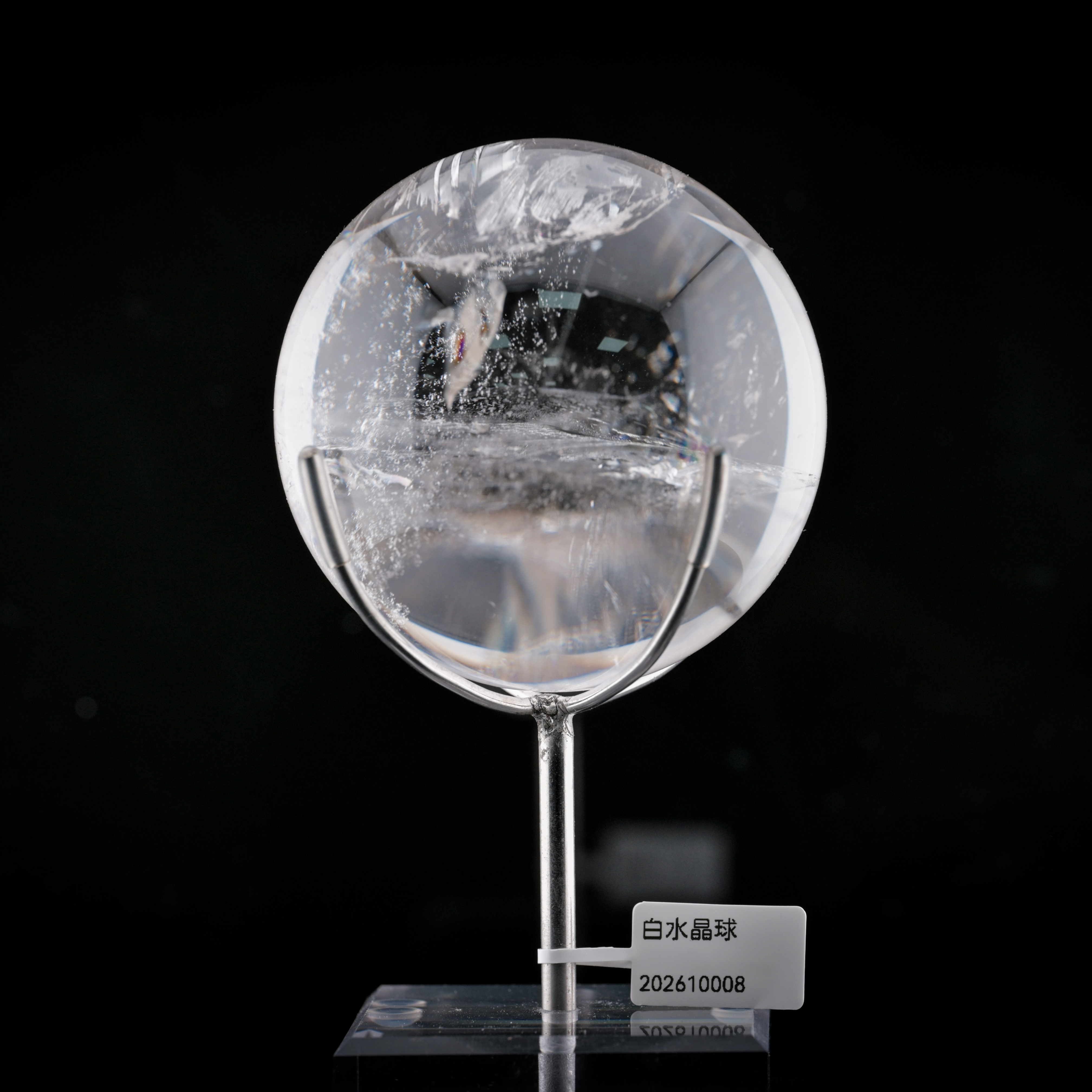 巨型白水晶球｜內藏漫天飛雪・夢幻流星雨｜招財化煞鎮宅風水擺設｜#202610008