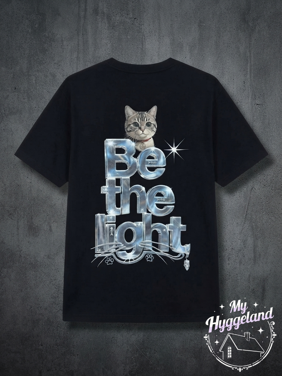 My Hyggeland｜"Be the light" 300g 重磅純棉落肩短袖 T 恤