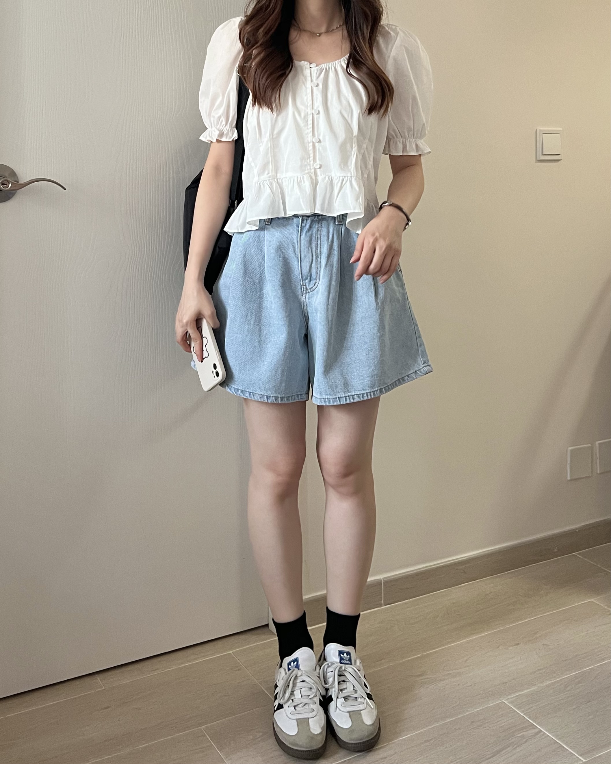 公主膊花邊短袖blouse