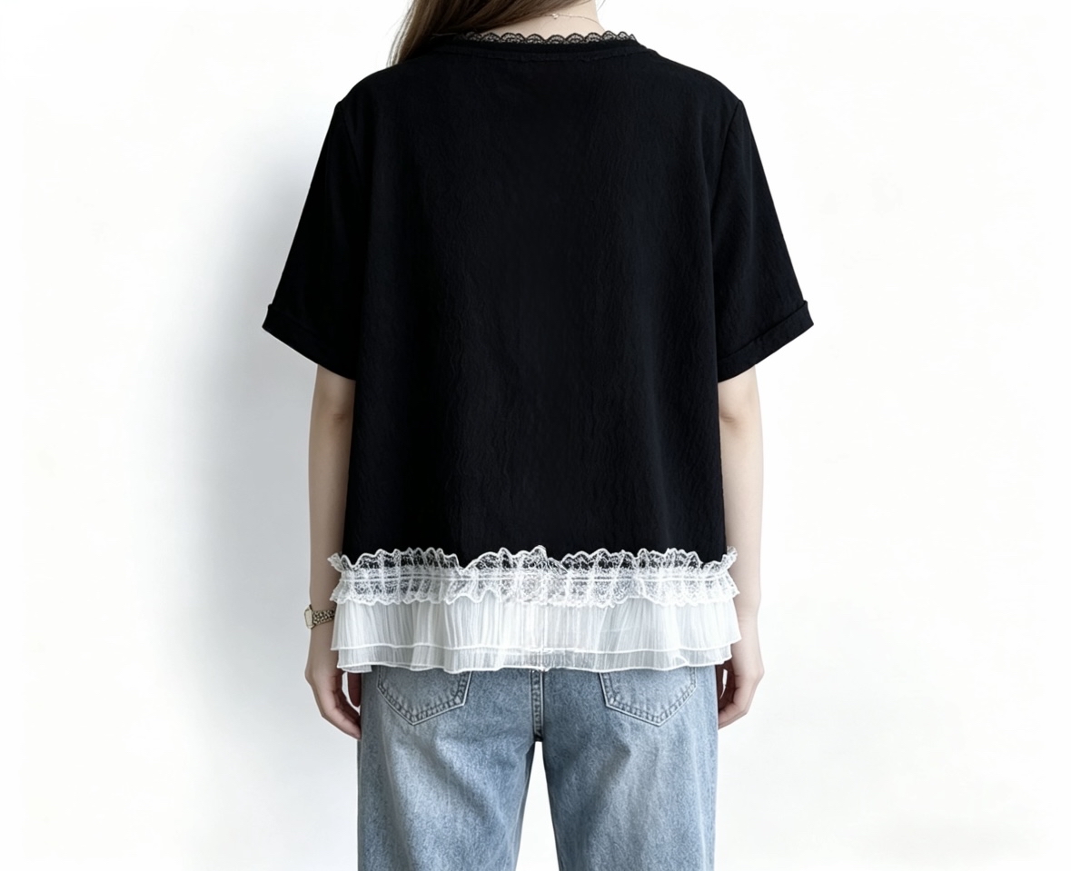 ☀️初夏優惠☀️ 小香風拼接Ruffle Top
