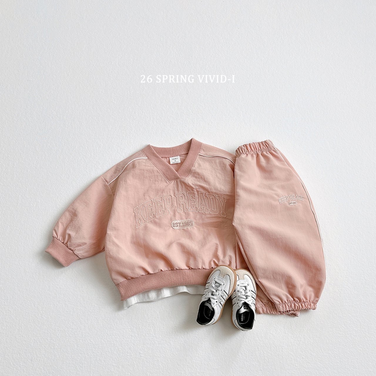 🌸預訂 韓國直送🌸🇰🇷VIVIDI四色棒球風字母刺繡寬鬆輕薄束腳褲