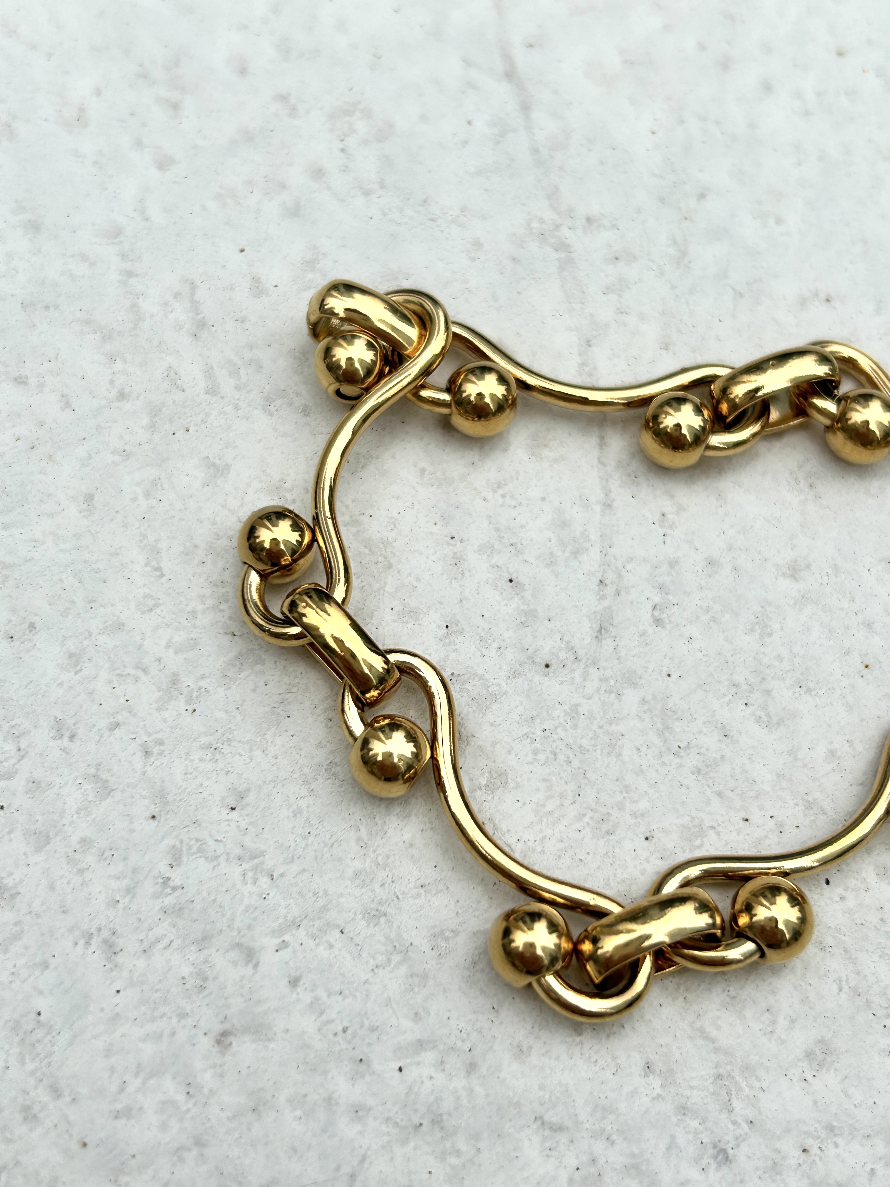 Gold beads stainless bracelet