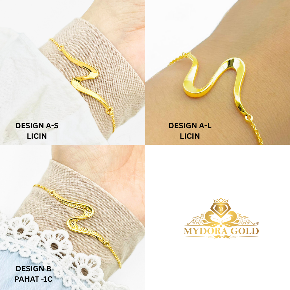 MYDORA Rantai Tangan Sauh Fesyen + Ombak Rindu SERIES l EMAS 916/22K