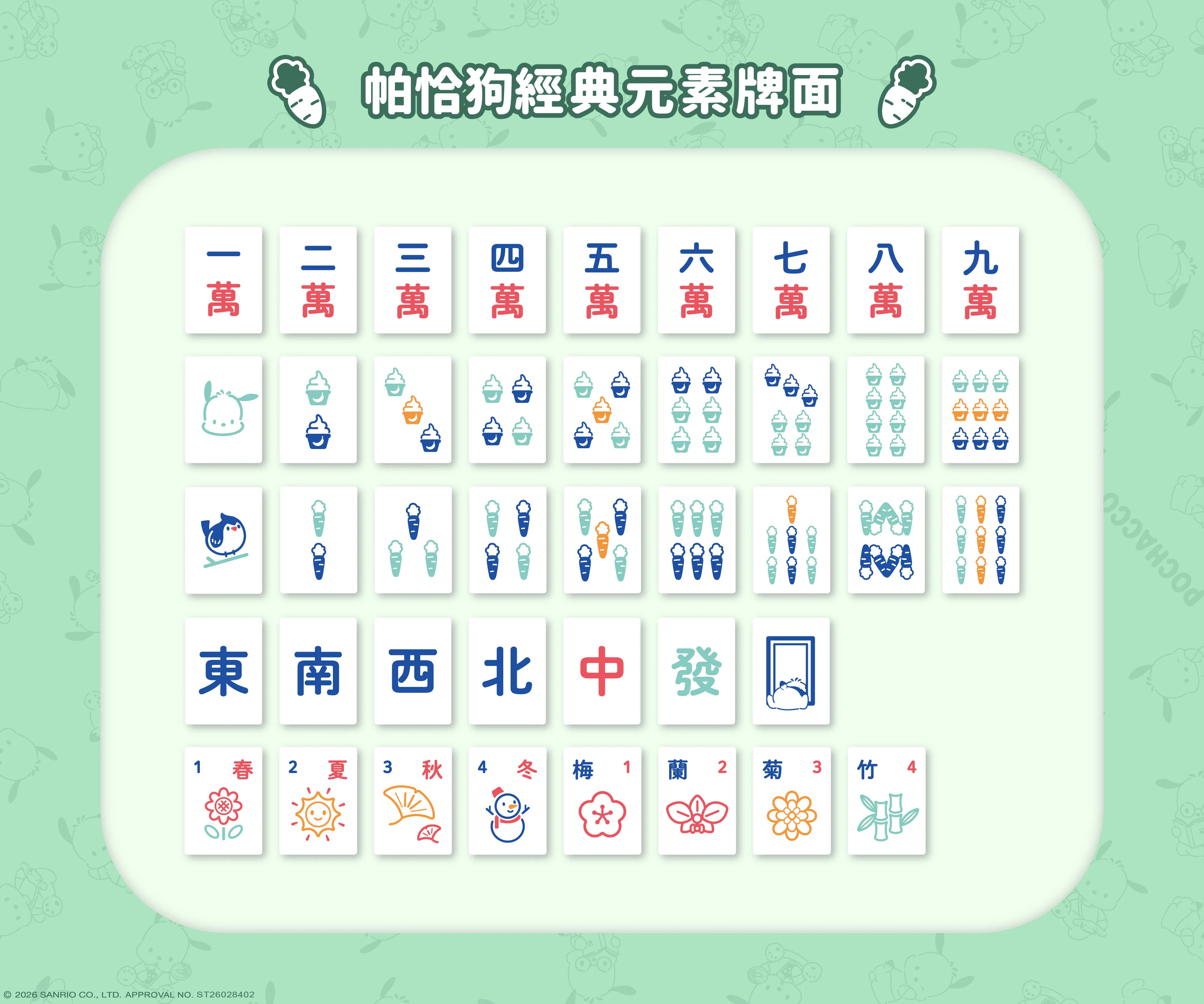 📦訂購 台灣代購 馬丘 x Sanrio Pochacco PC狗 聯名 麻雀套裝