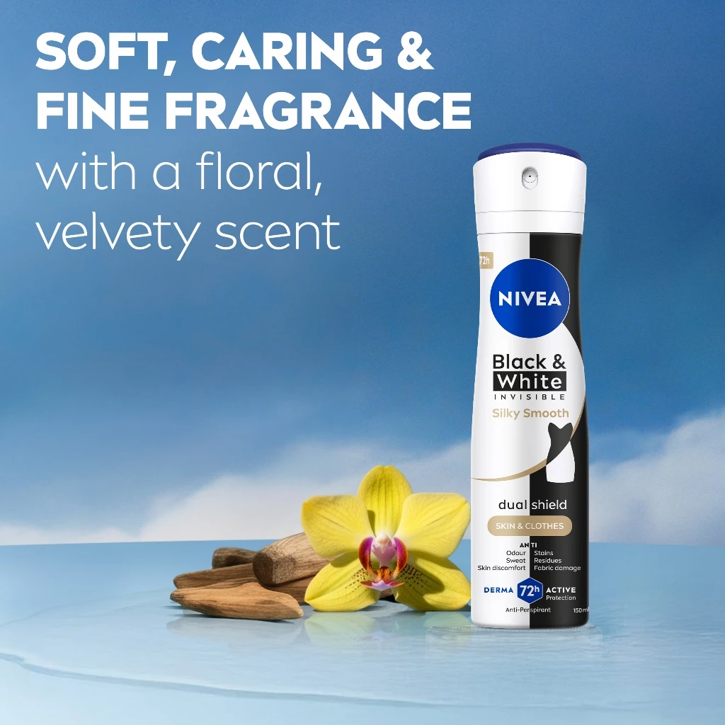 Nivea Women Deodorant Spray 150ml - Black & White Invisible Silky Smooth