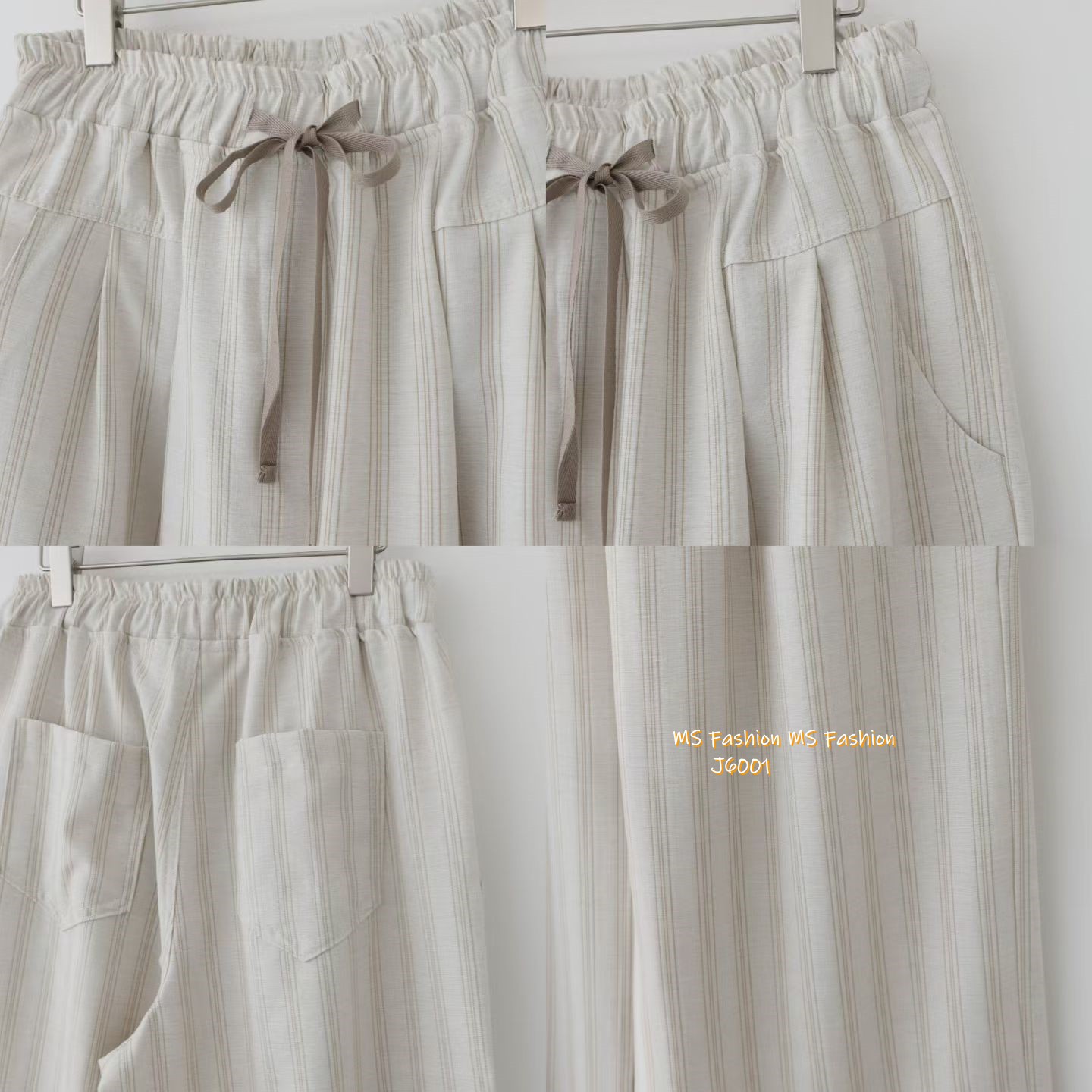 J6001 韓國🇰🇷靚料條子闊褲 