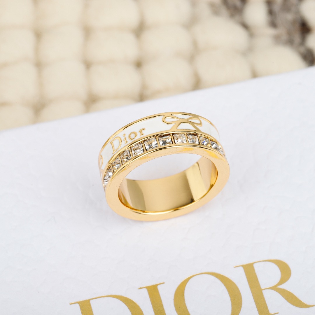 【原單】Dior Night Code Ring 分層字母水鑽蝴蝶結戒指 