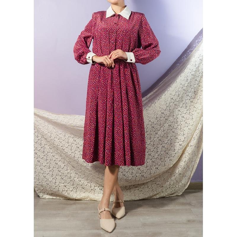 Vintage Japanese Funky Geometric Pattern Shirt Dress with White Collar and Cuffs(MT1608-118)