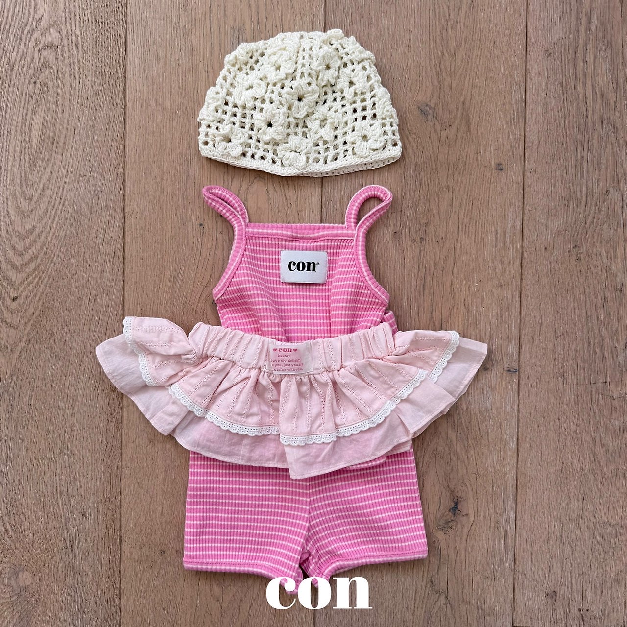 Con | stripe pants(Pink size2(78-87)/Size4(97-107)