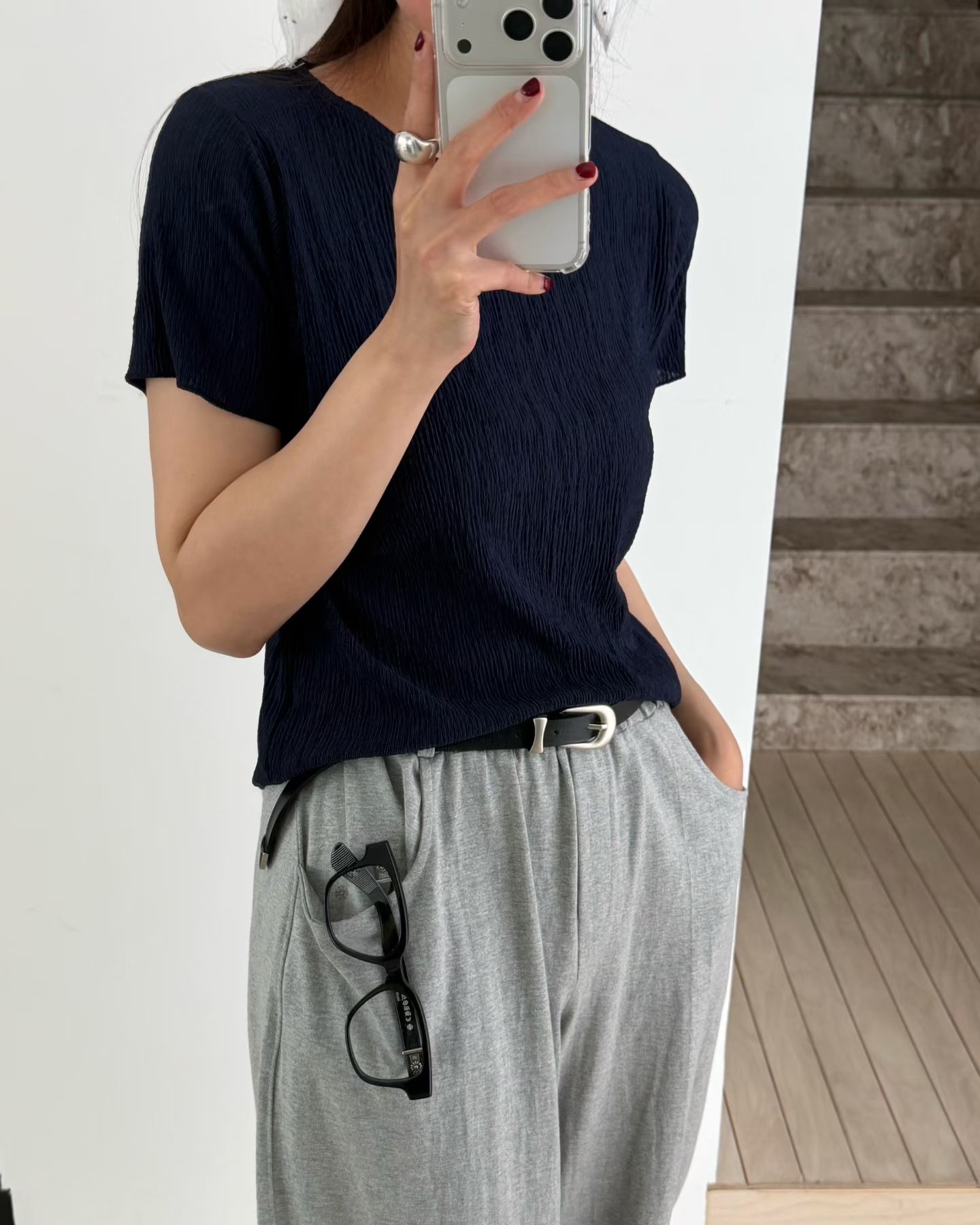 221405 皺布短Tee