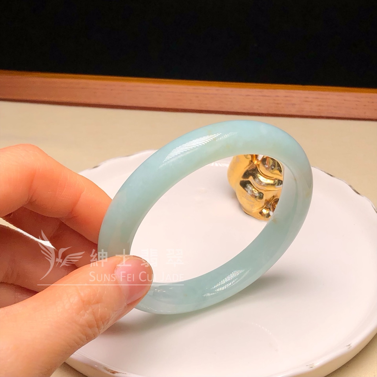 木那湖水綠福鐲56.7mm