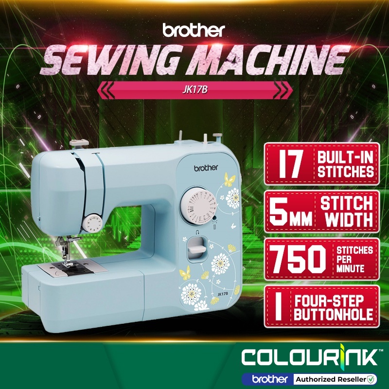 Brother JK17B Sewing Machine Build-in Snitches 4 Step Buttonhole 750 spm 5mm Stitch Width LED Light