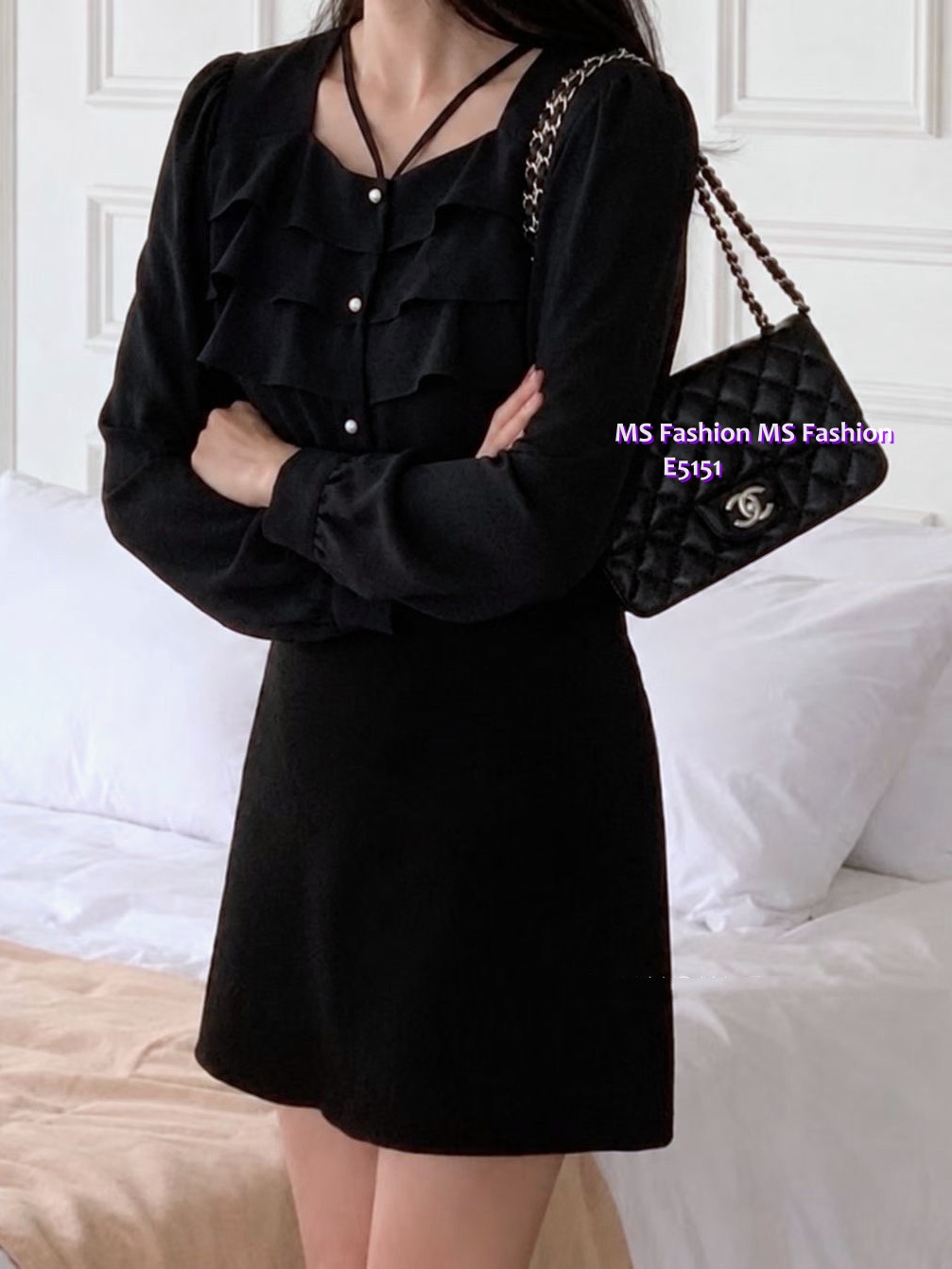 E5151 靚料特色領ruffle top