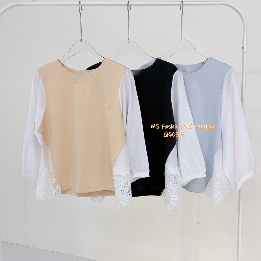 G6033 韓國🇰🇷靚料拼lace top