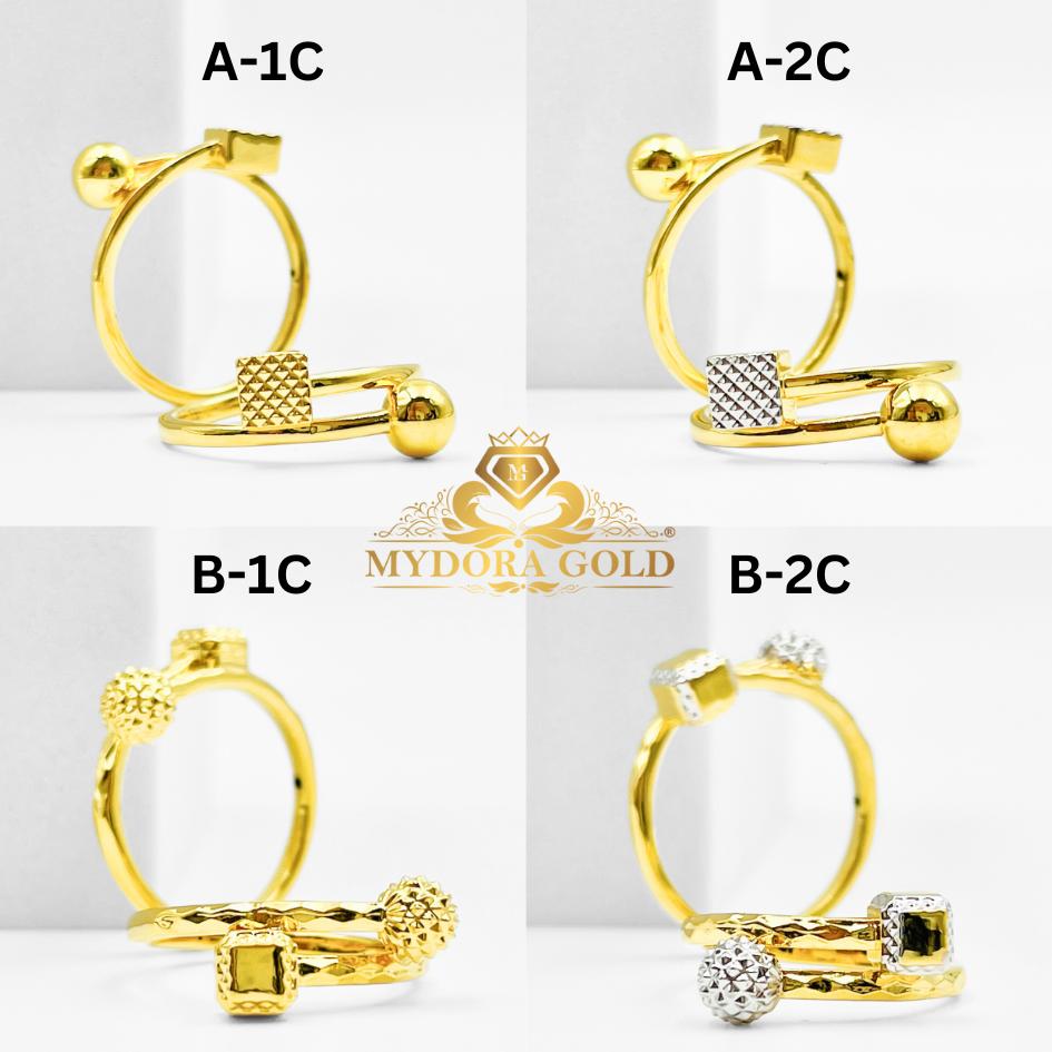 MYDORA Cincin Golden Orby Cube Collection (5G) l EMAS 916/22K