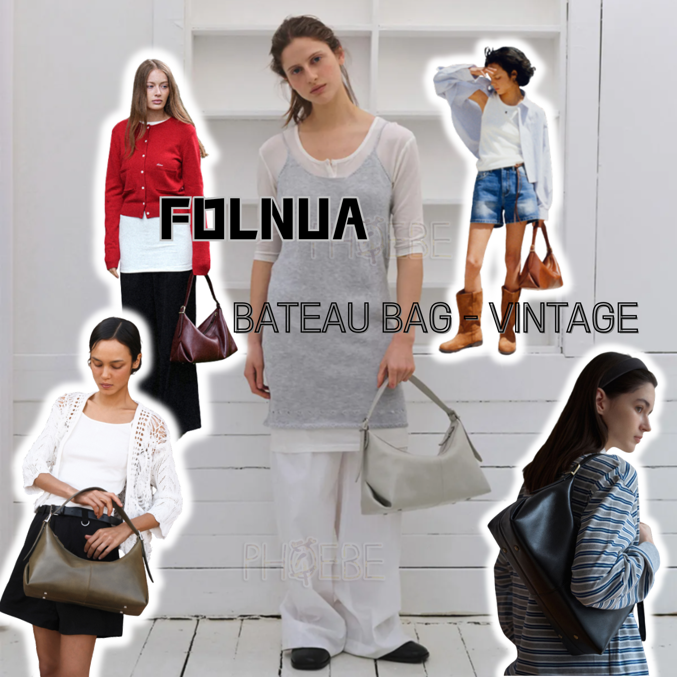 FOLNUA] BATEAU BAG - VINTAGE (5色) | Phoebechin 韓國代購