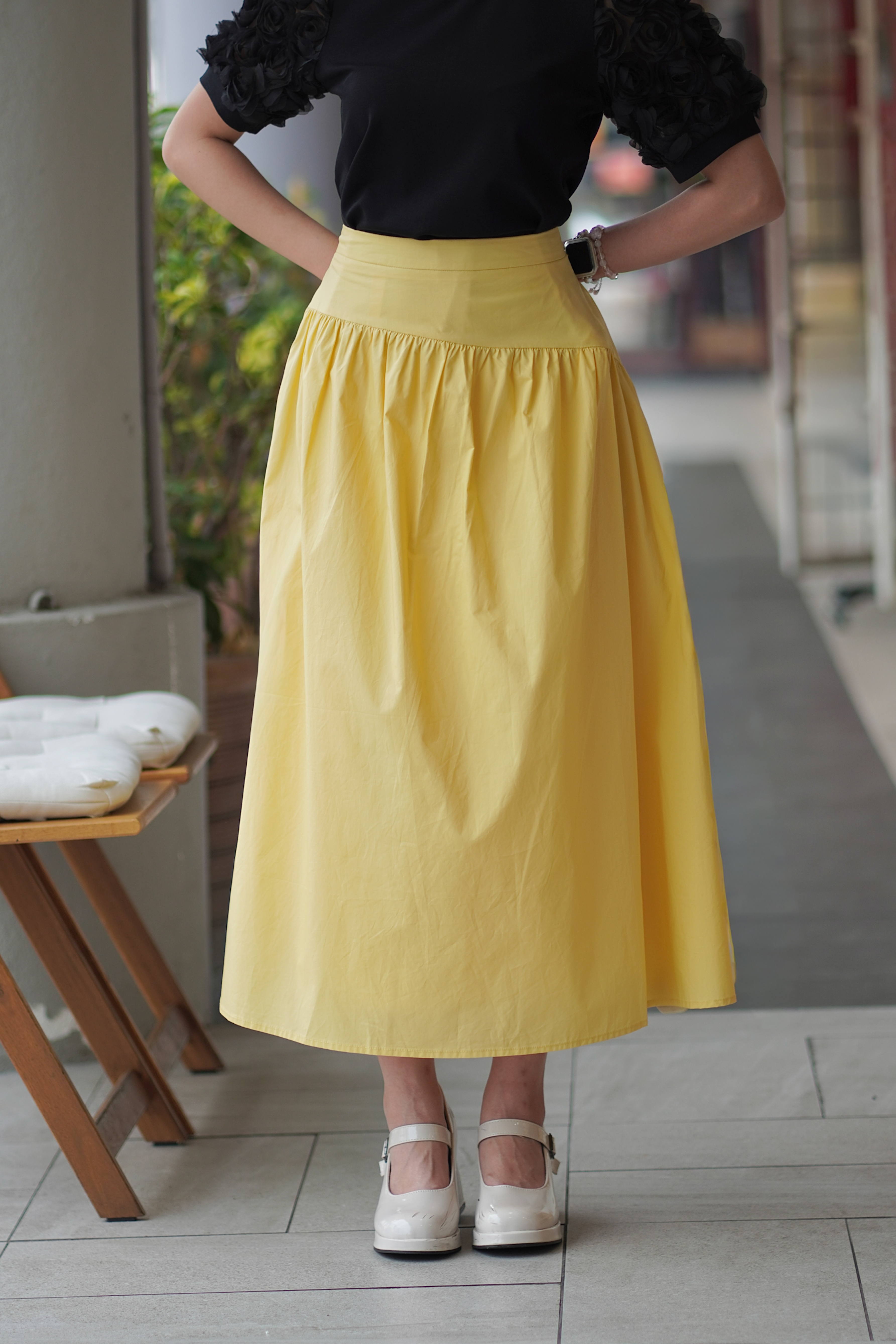 1661BS Sunny Gathered Midi Skirt
