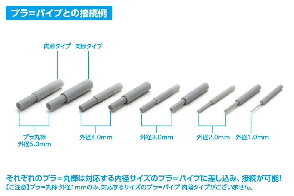 Plastic Round Bar (Gray) (5.0mm 4pcs)