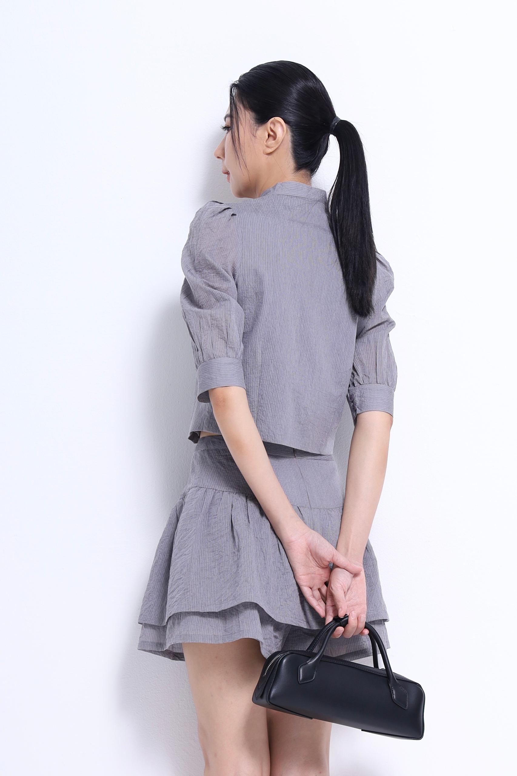 CP1663 RELAXED MID WAIST FLARE SKORT