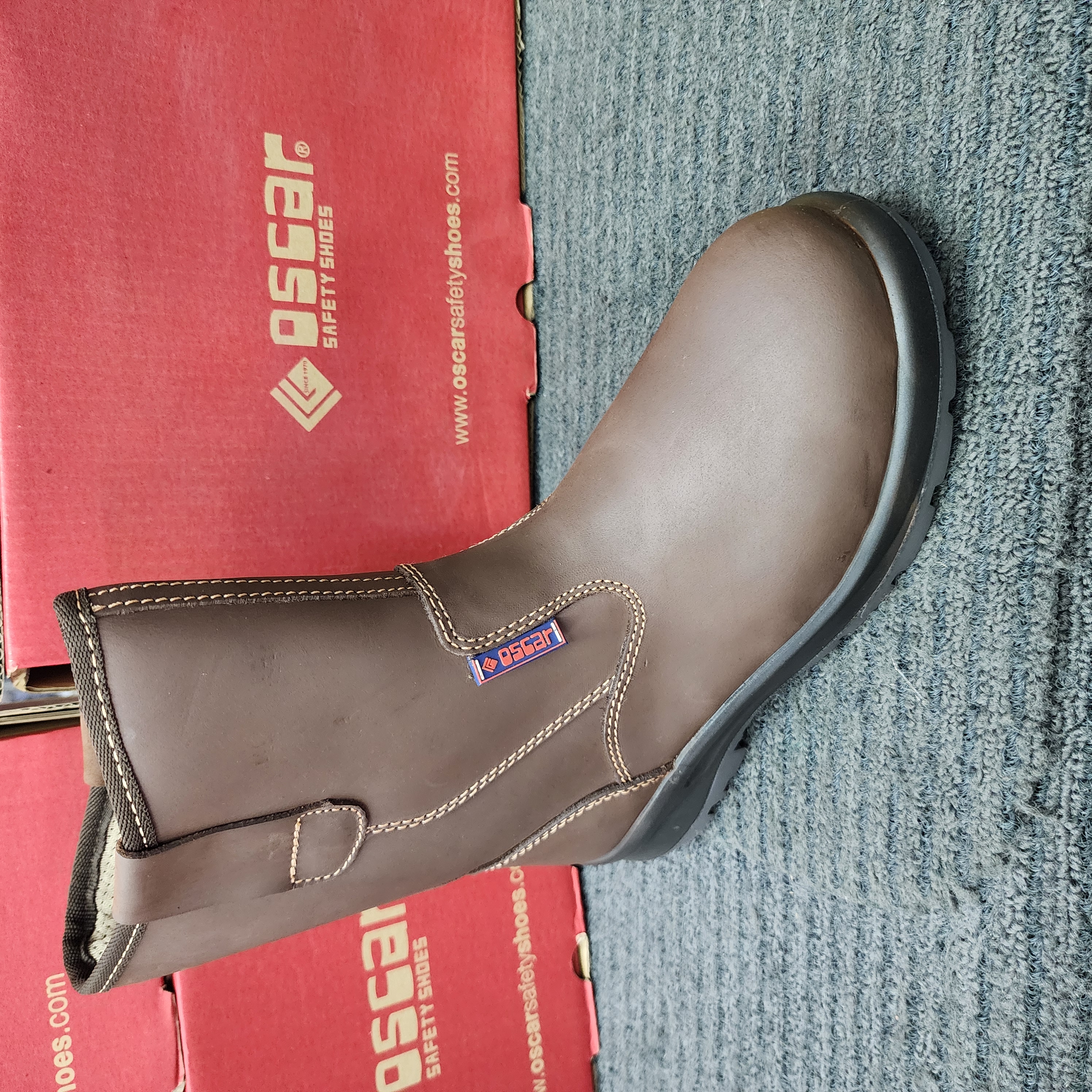 Oscar Safety Shoes 808 – Brown (High Cut)