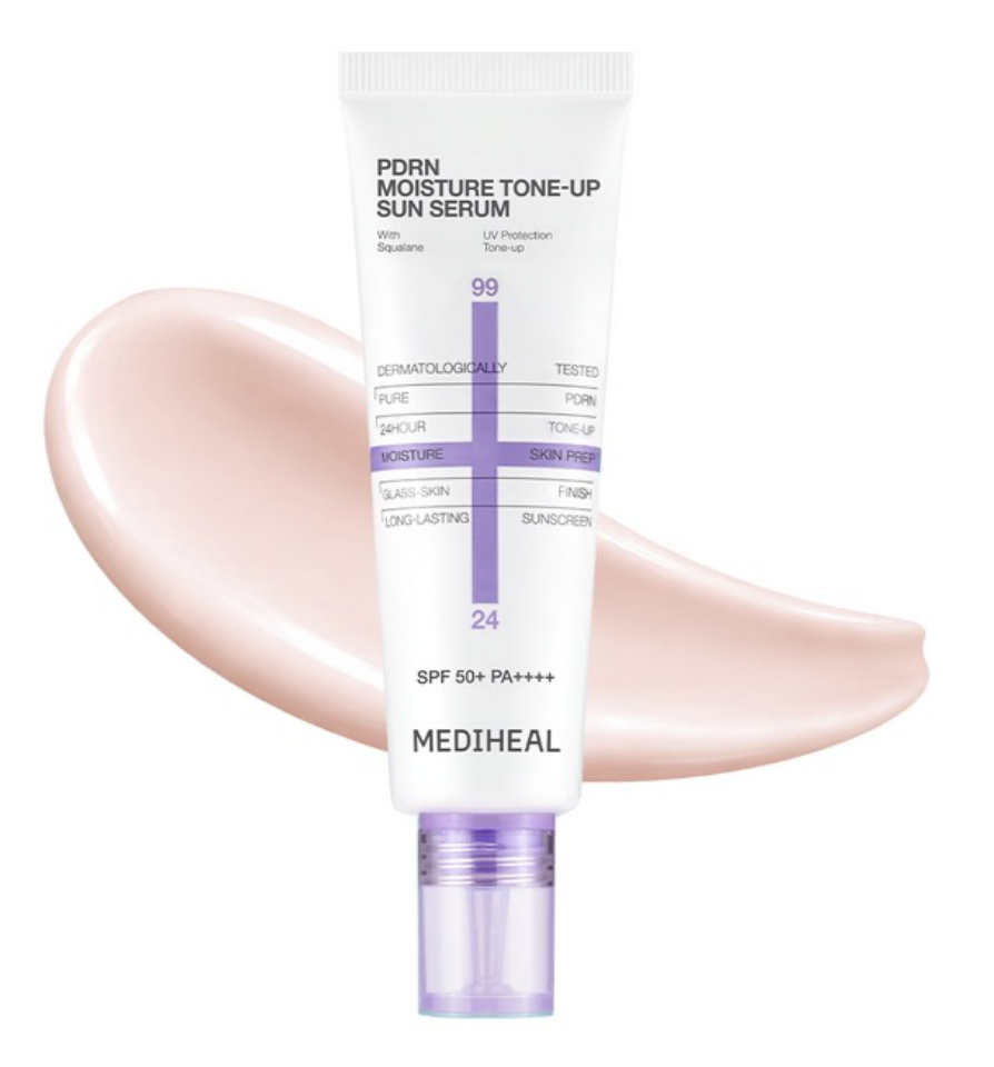 李時安同款｜韓國 MEDIHEAL PDRN 水潤柔焦校色 防曬精華 50g｜Moisture Tone Up Sun Serum
