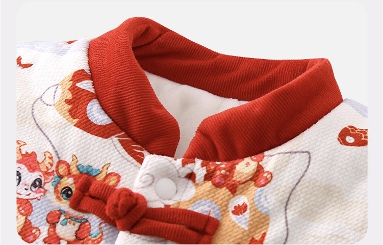 🧨新年款預訂🧨中國風印花連小魚袋夾棉連身爬服/分體套裝