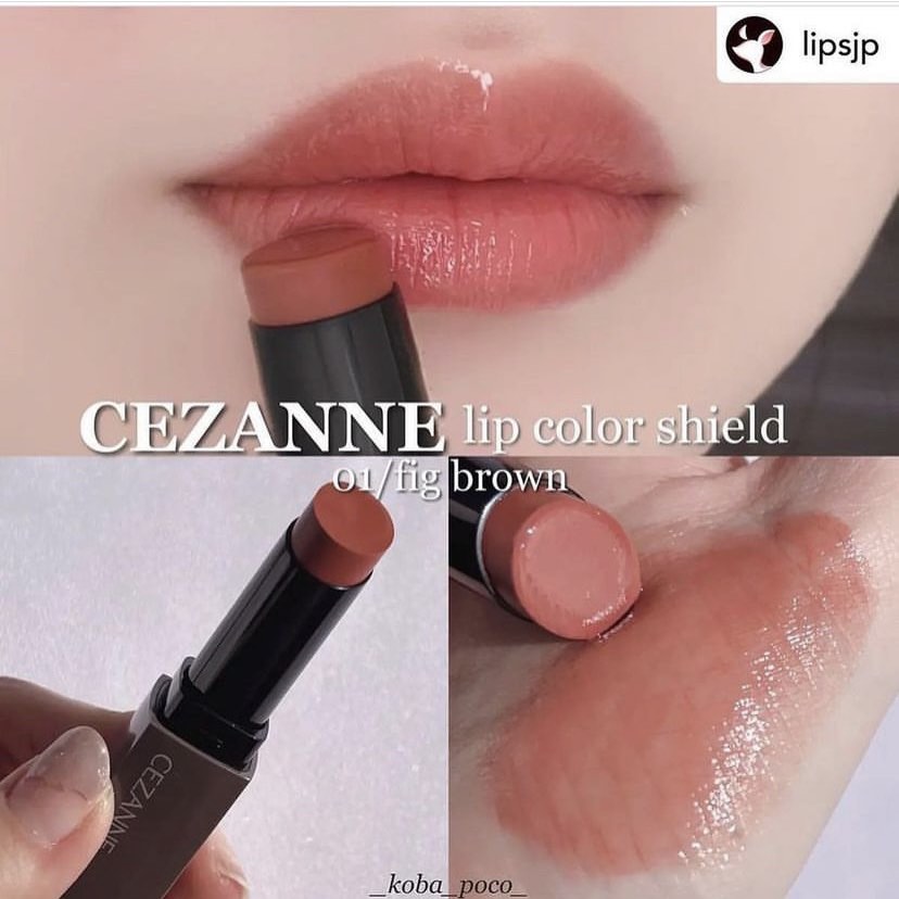 日本CEZANNE Lip Color Shield 啫喱美容精華唇膏 (01 Fig Brown)