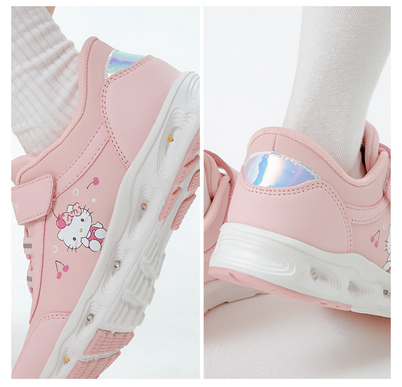 🇰🇷預訂 韓國直送🇰🇷Sanrio Hello Kitty人物印花魔術貼閃燈波鞋