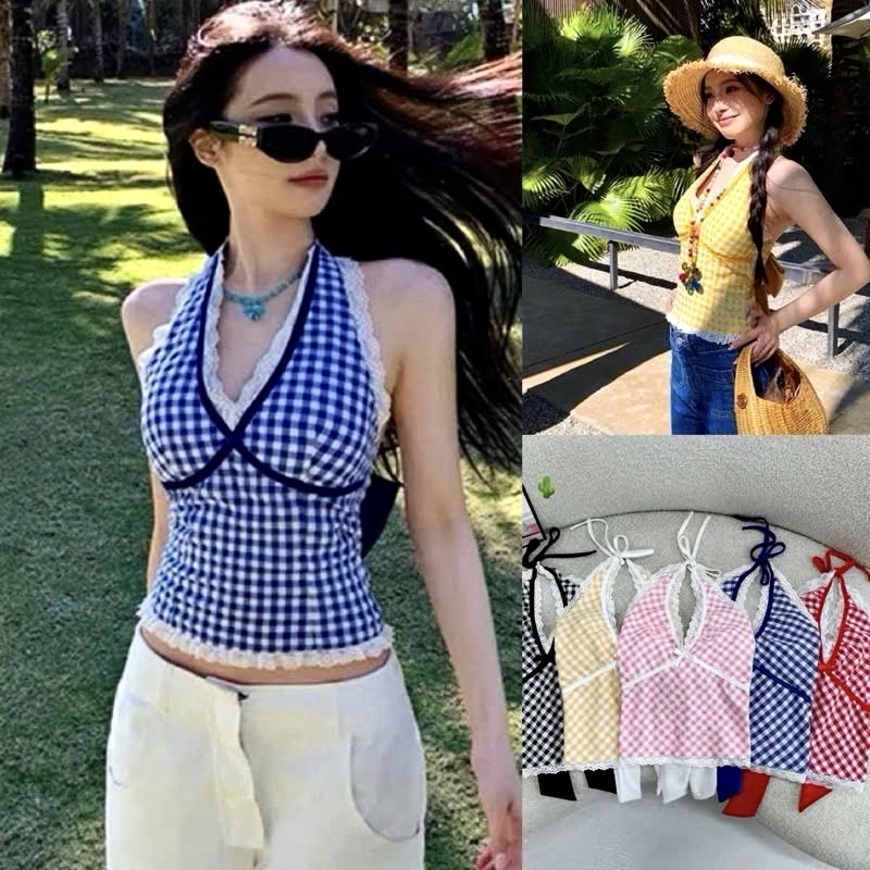 露背蝴蝶結上衣