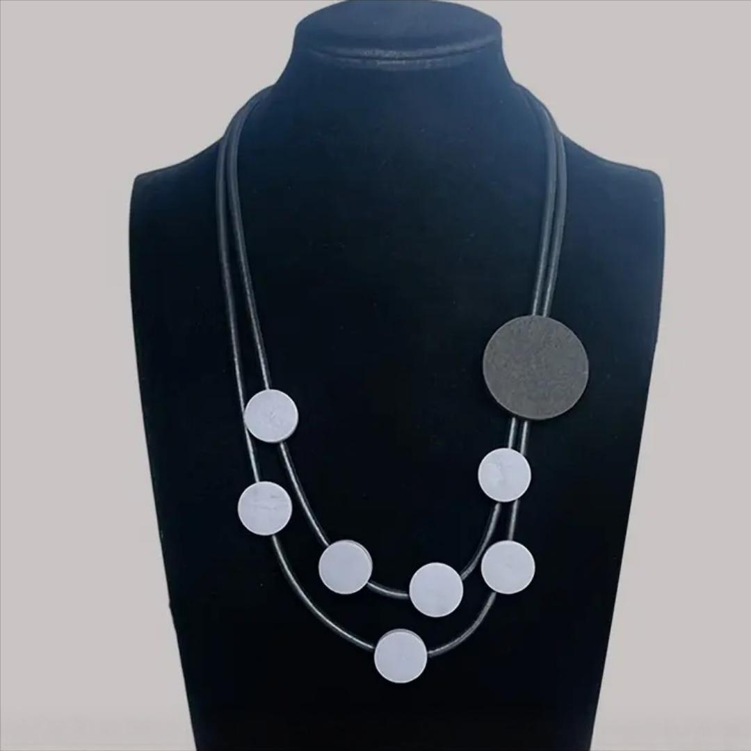 Mid Length Rubber Retro Necklace