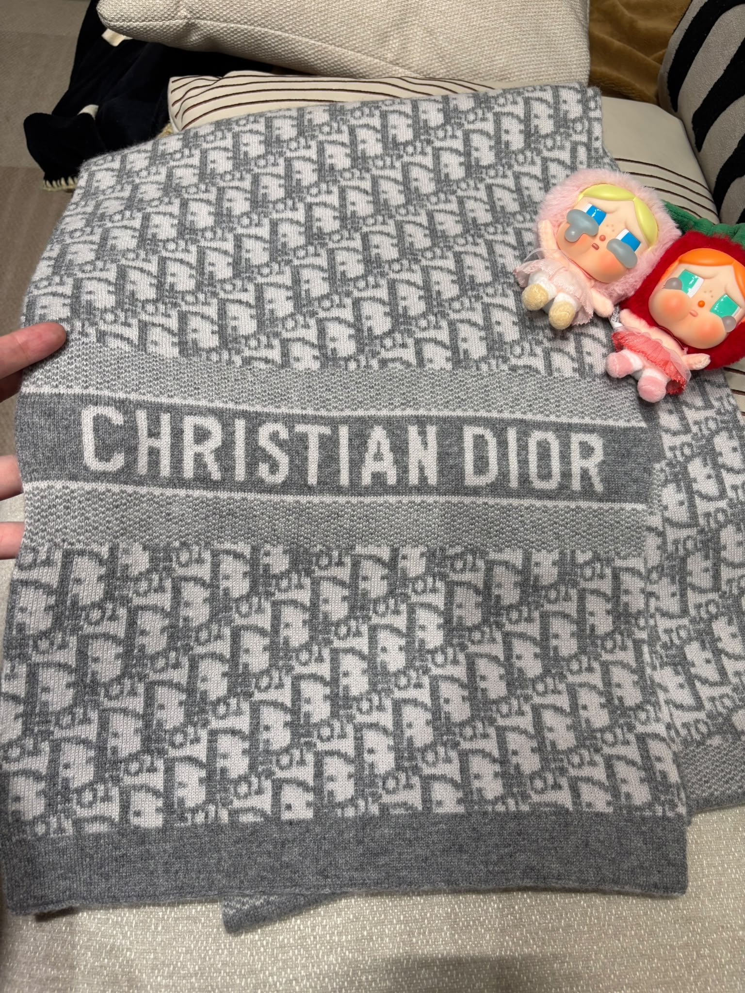 CHRISTIAN DIOR Oblique Scarf Cashmere Dior 頸巾100%Authentic, 99%New ✅ Box