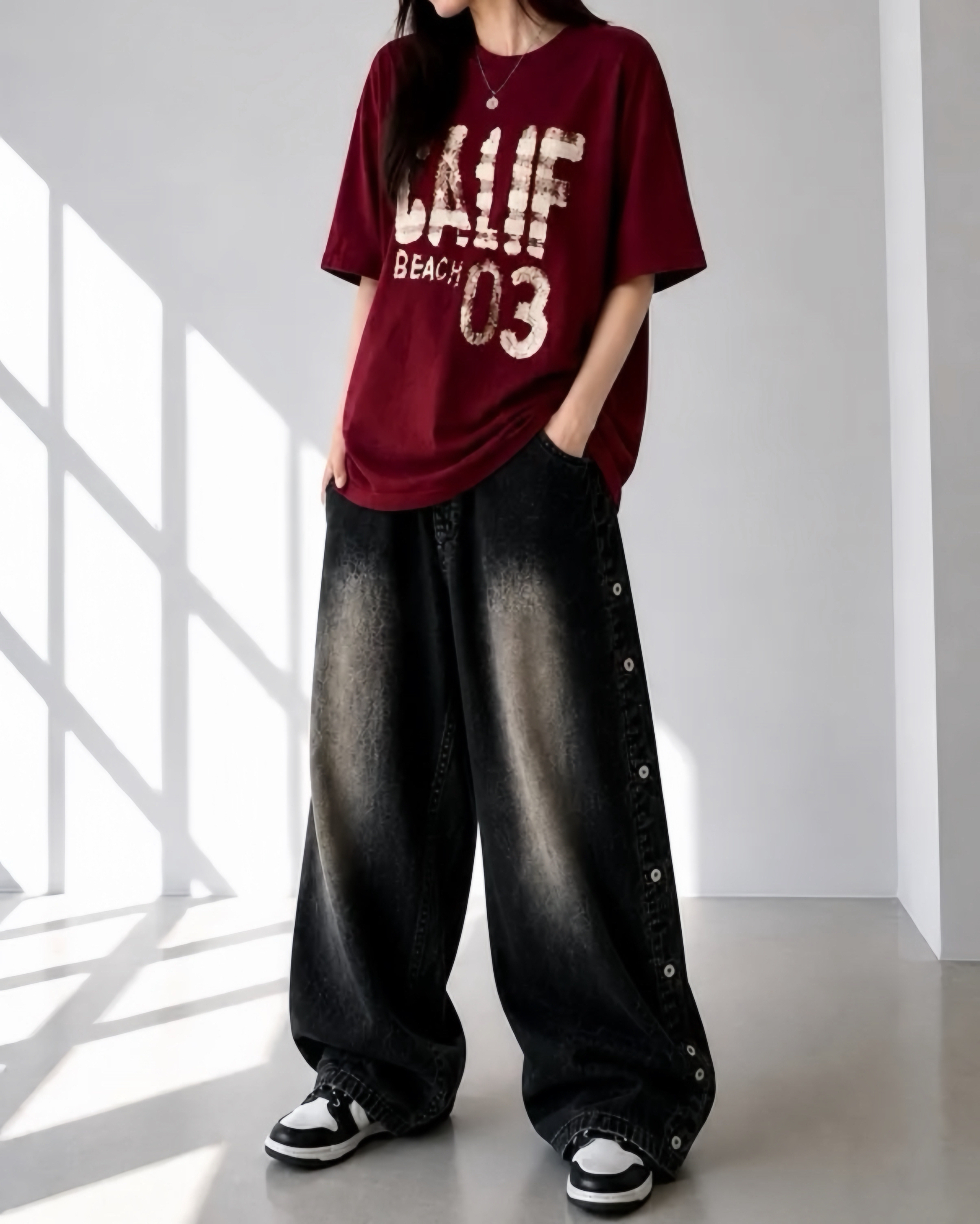 Vintage Wash Graphic Oversized Tee⁠