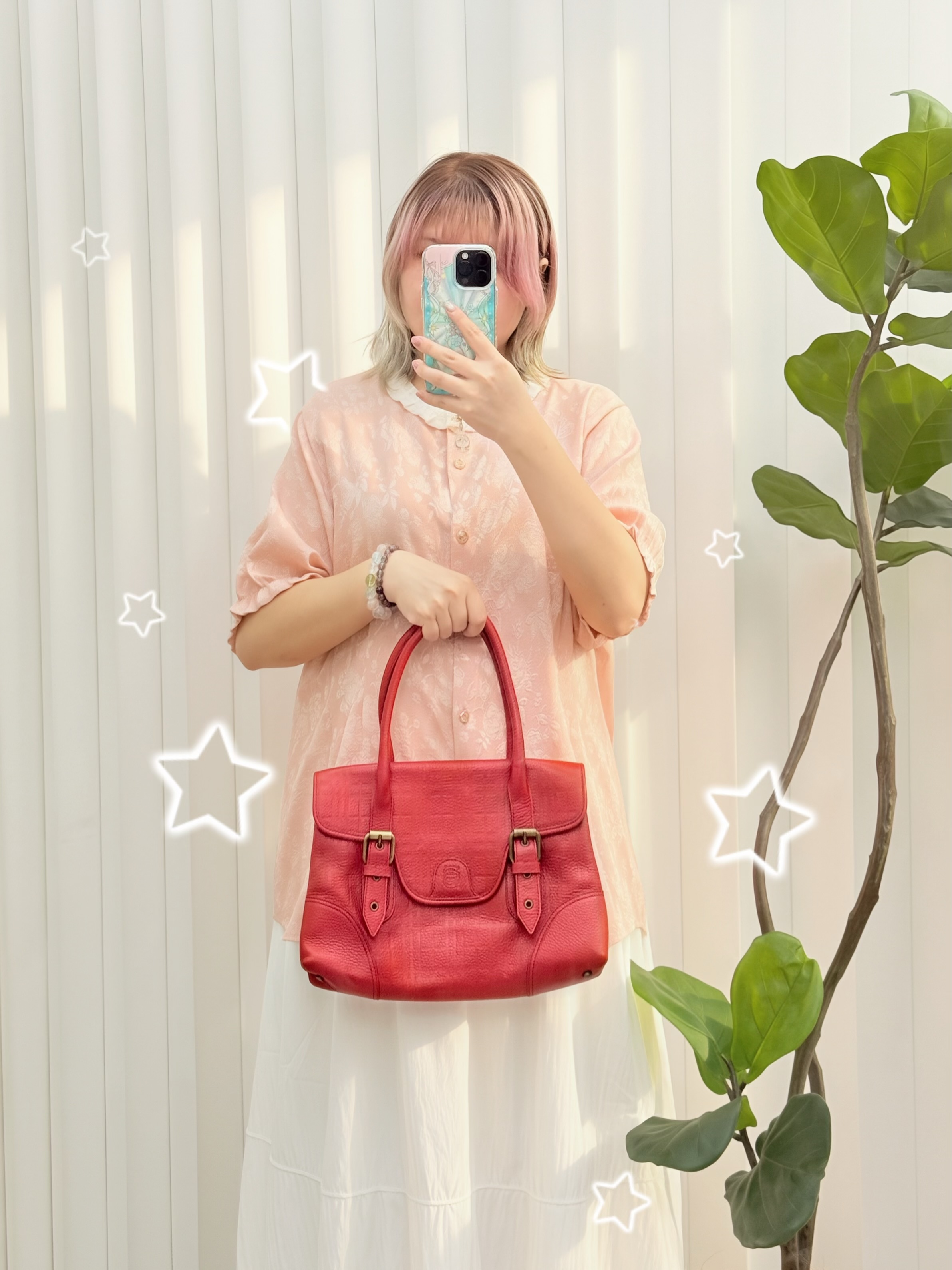 Burberry 👜 PRE OWNED 🛍️紅色中古Knight Bag❣️