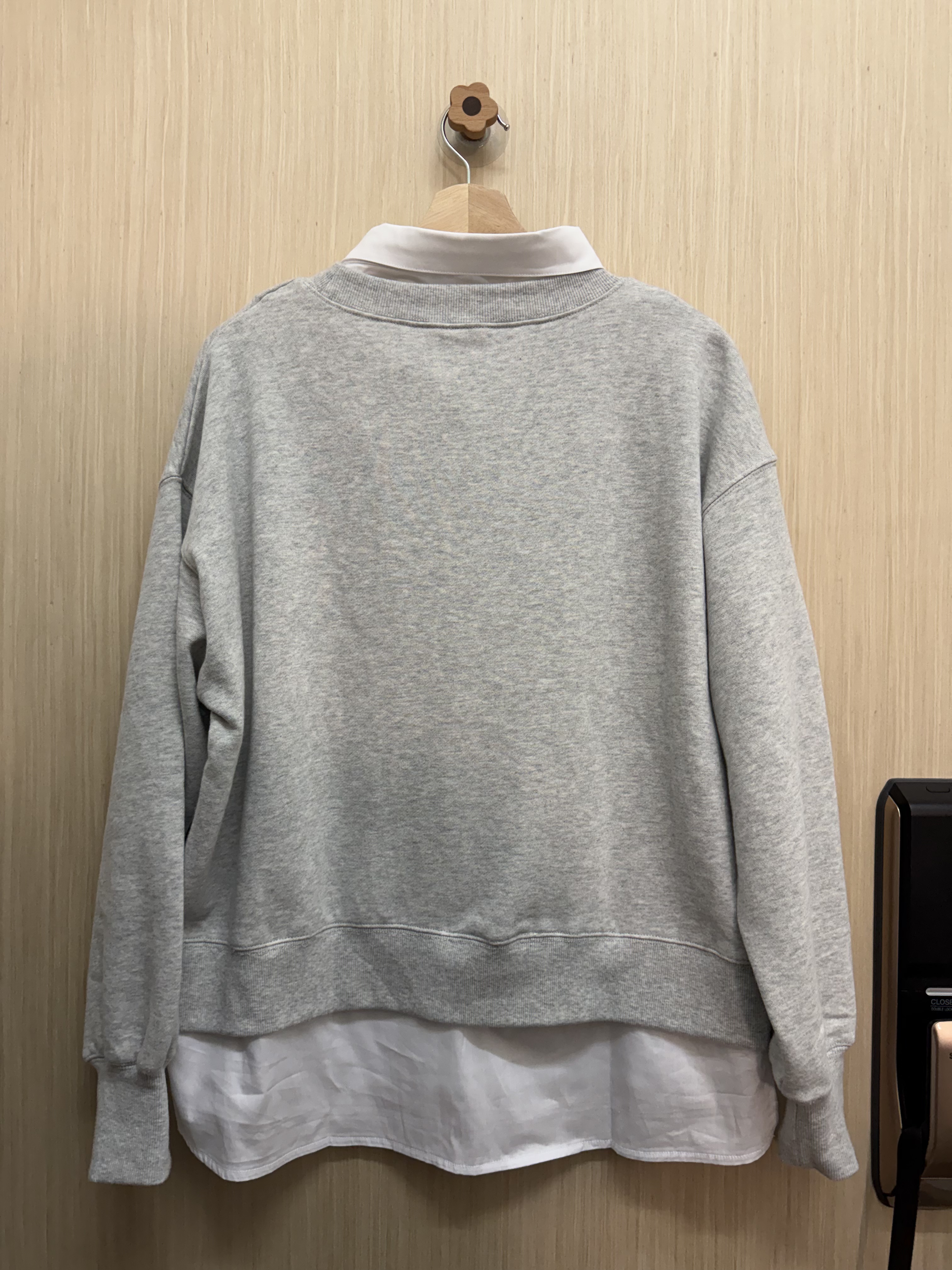 可拆領假兩件衛衣（淺灰色）