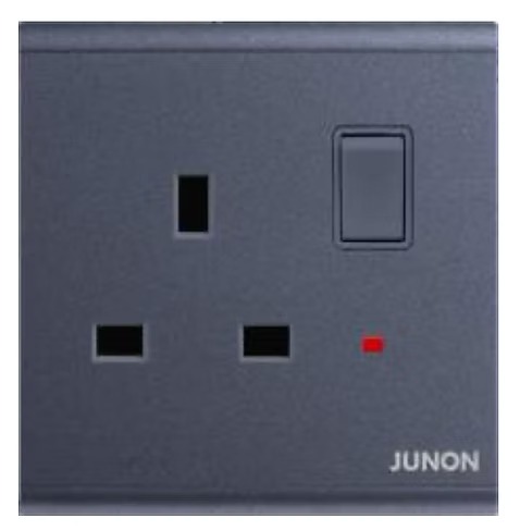 俊朗 天悅 黑 13A單蘇有掣有燈 插座