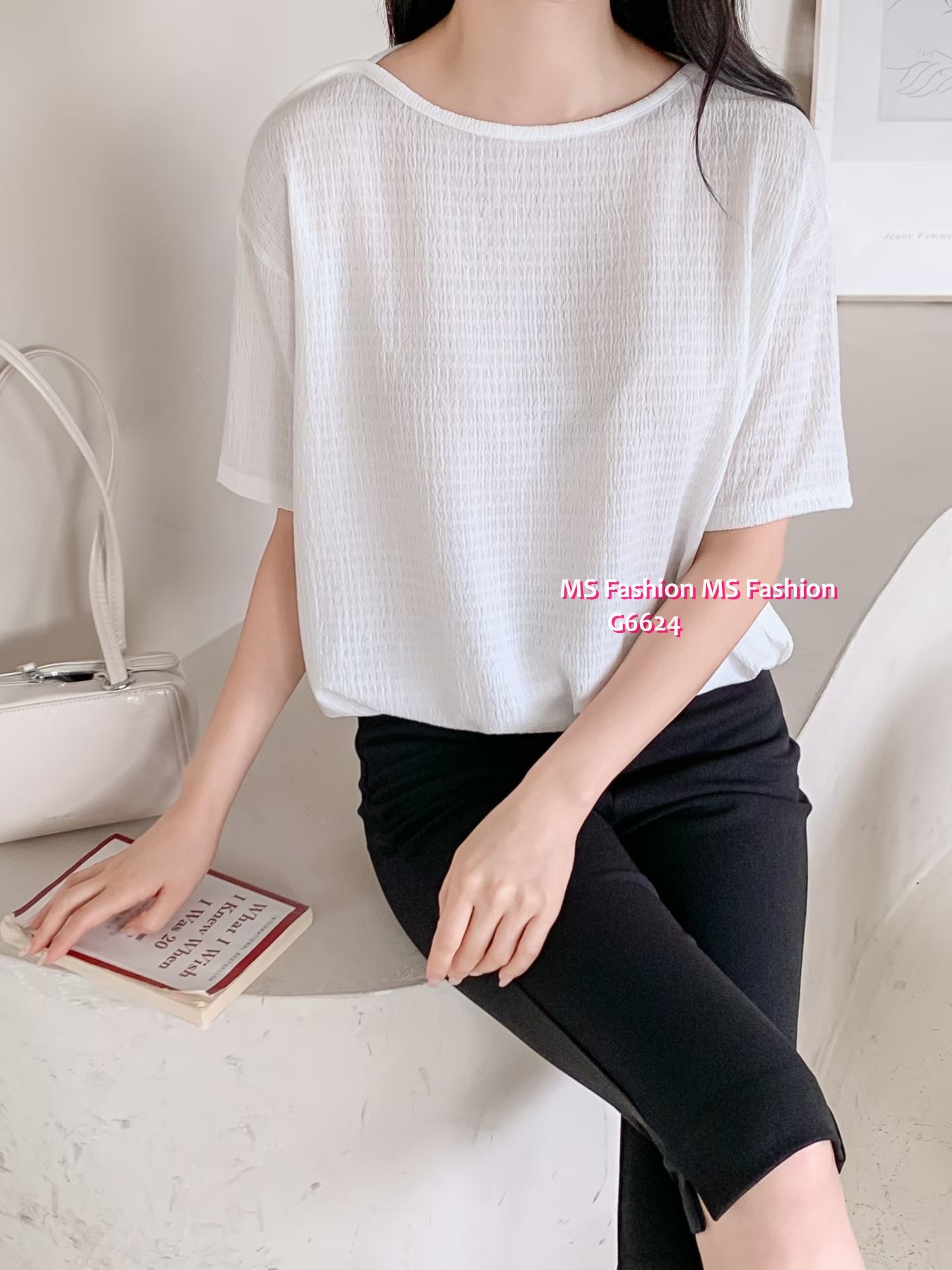G6624 淨色暗紋top