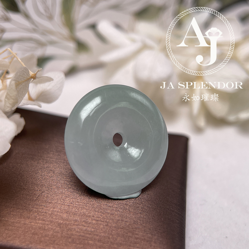 JN-183 天然翡翠A玉 冰種晴綠平安扣