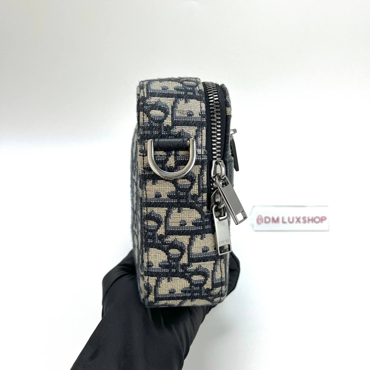 Dior Blue Oblique Safari Bag w/ Strap SHW