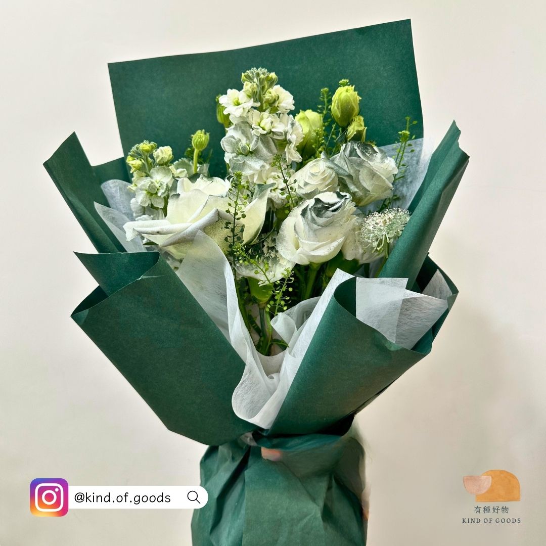 玫瑰康乃馨小花束 (綠)