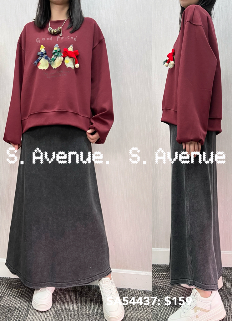 SA54437: 長袖三隻戴巾小企鵝衛衣